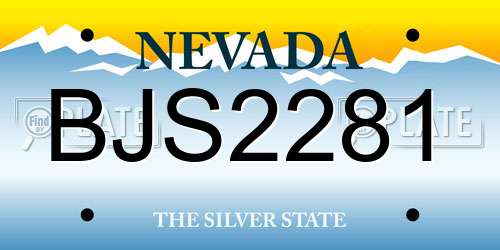 BJS2281 Nevada License Plate