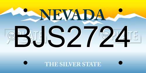 BJS2724 Nevada License Plate