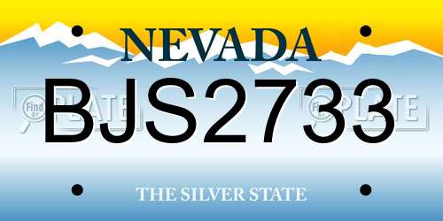 BJS2733 Nevada License Plate