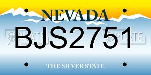 BJS2751 Nevada License Plate