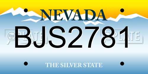 BJS2781 Nevada License Plate