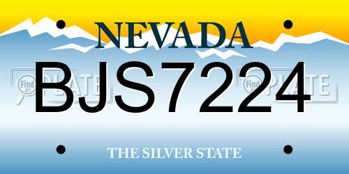 BJS7224 Nevada License Plate