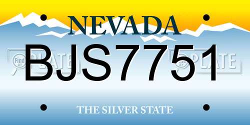BJS7751 Nevada License Plate