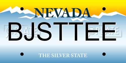 BJSTTEE Nevada License Plate