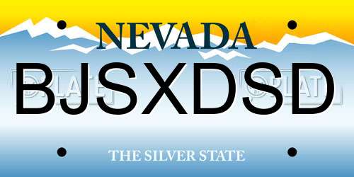 BJSXDSD Nevada License Plate