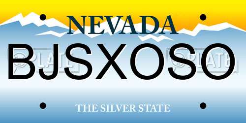 BJSXOSO Nevada License Plate