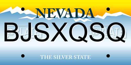 BJSXQSQ Nevada License Plate