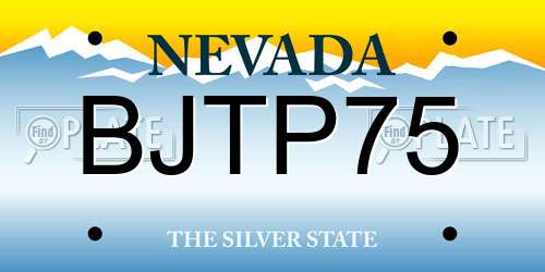 BJTP75 Nevada License Plate