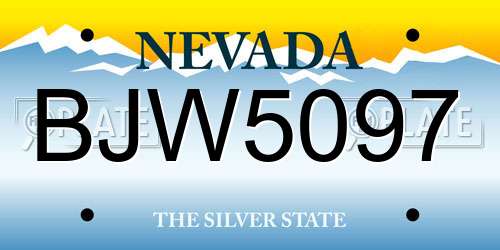 BJW5097 Nevada License Plate