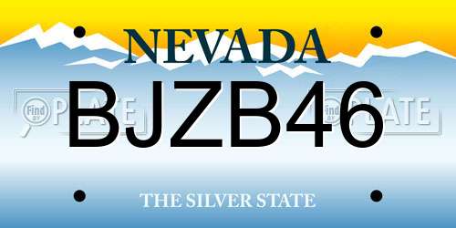 BJZB46 Nevada License Plate