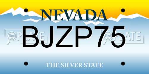 BJZP75 Nevada License Plate