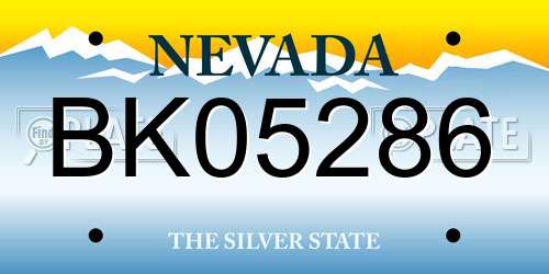 BK05286 Nevada License Plate