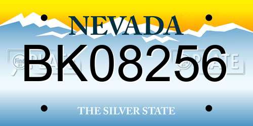 BK08256 Nevada License Plate