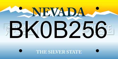BK0B256 Nevada License Plate