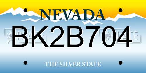 BK2B704 Nevada License Plate