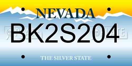 BK2S204 Nevada License Plate
