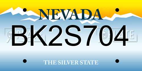 BK2S704 Nevada License Plate