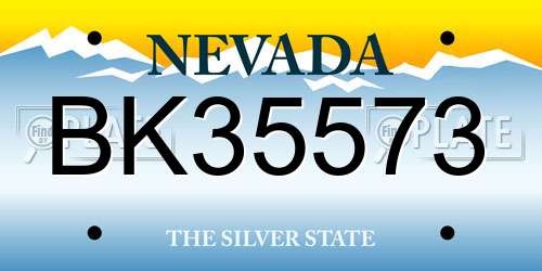 BK35573 Nevada License Plate