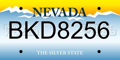 BKD8256 Nevada License Plate