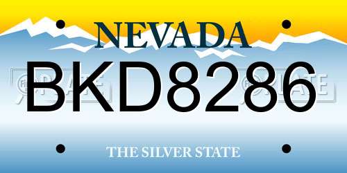 BKD8286 Nevada License Plate