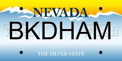 BKDHAM Nevada License Plate