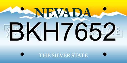 BKH7652 Nevada License Plate
