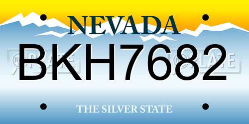 BKH7682 Nevada License Plate
