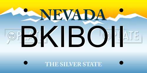 BKIBOII Nevada License Plate