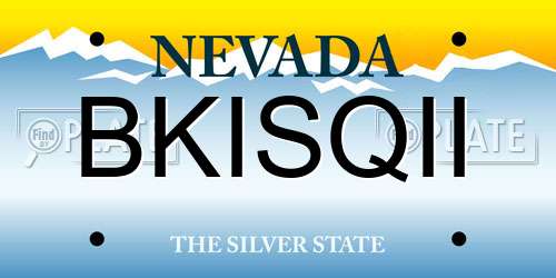 BKISQII Nevada License Plate