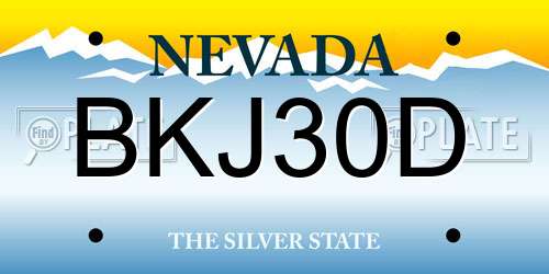 BKJ30D Nevada License Plate