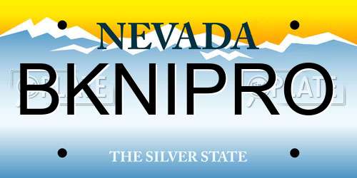 BKNIPRO Nevada License Plate