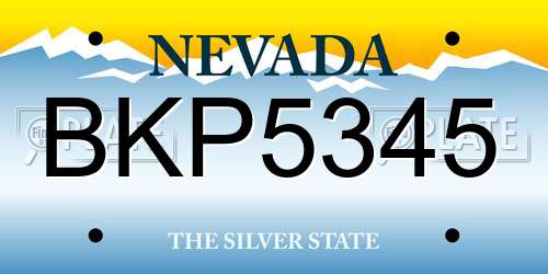 BKP5345 Nevada License Plate