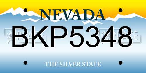 BKP5348 Nevada License Plate