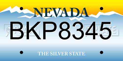 BKP8345 Nevada License Plate