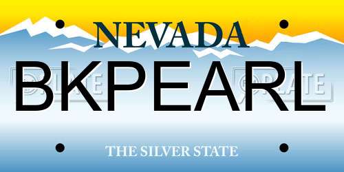 BKPEARL Nevada License Plate