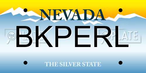 BKPERL Nevada License Plate