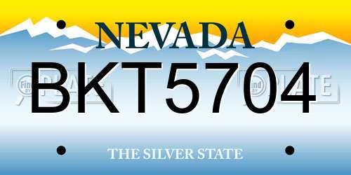 BKT5704 Nevada License Plate