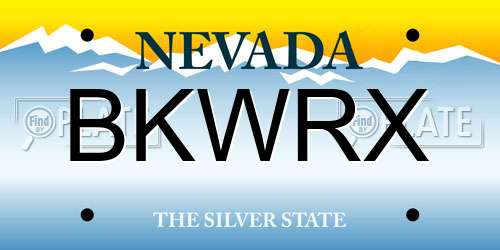 BKWRX Nevada License Plate