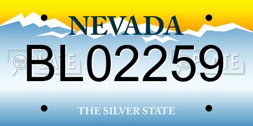 BL02259 Nevada License Plate