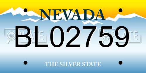 BL02759 Nevada License Plate