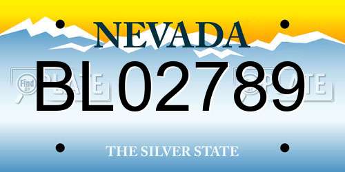 BL02789 Nevada License Plate