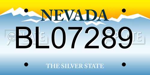 BL07289 Nevada License Plate
