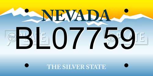 BL07759 Nevada License Plate