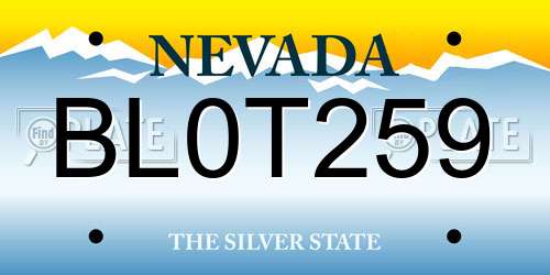 BL0T259 Nevada License Plate