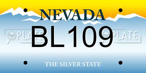 BL109 Nevada License Plate