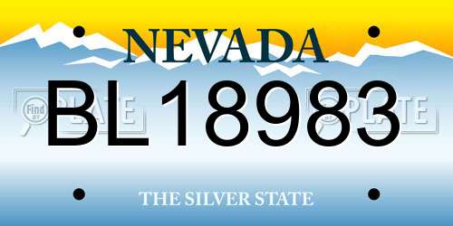 BL18983 Nevada License Plate