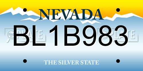 BL1B983 Nevada License Plate