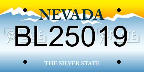 BL25019 Nevada License Plate