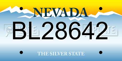 BL28642 Nevada License Plate