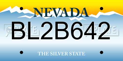 BL2B642 Nevada License Plate